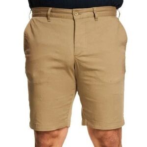 Lacoste Men's Slim-Fit Stretch Cotton Solid Bermuda Shorts Khaki Beige 32